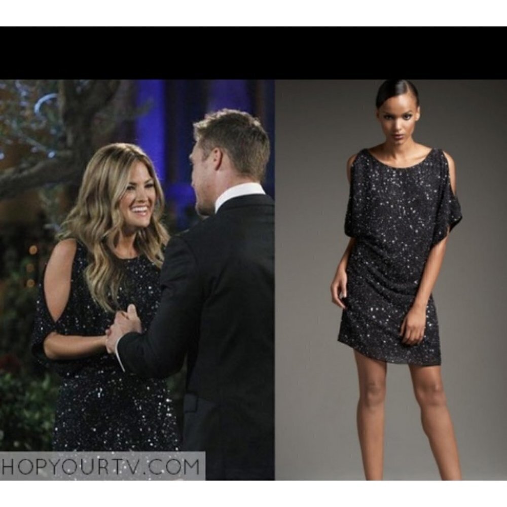💕AIDAN MATTOX💕 Cold Shoulder Sequin Mini Dress ~ Cocktail Dress Black 6 NWOT